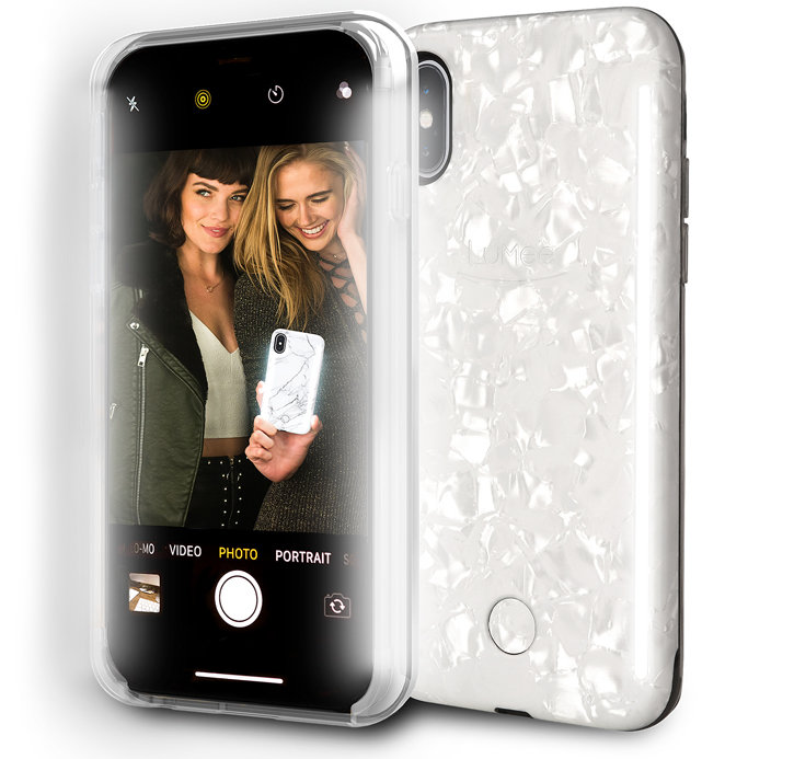 LuMee Duo iPhone X Double-Sided Selfie ljus - Pärlvit