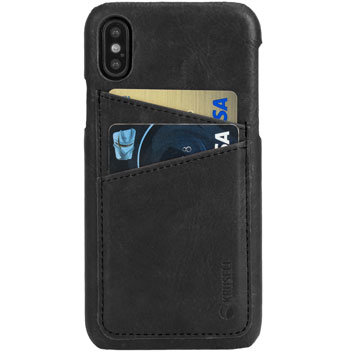 Krusell Sunne 2 Card iPhone X Leather Case - Vintage Black