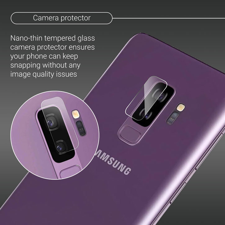 Olixar Samsung Galaxy S9 Plus Hartglas Kamera Protektoren – Doppelpack