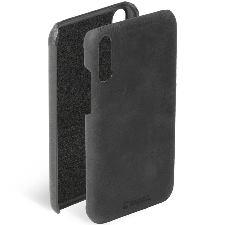 Funda Huawei P20 Krusell Sunne de cuero auténtico - Negro Vintage