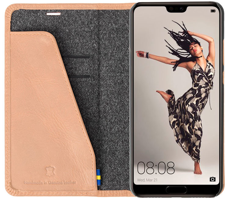 Krusell Sunne 4 Card Huawei P20 Pro Folio Wallet Case - Nude