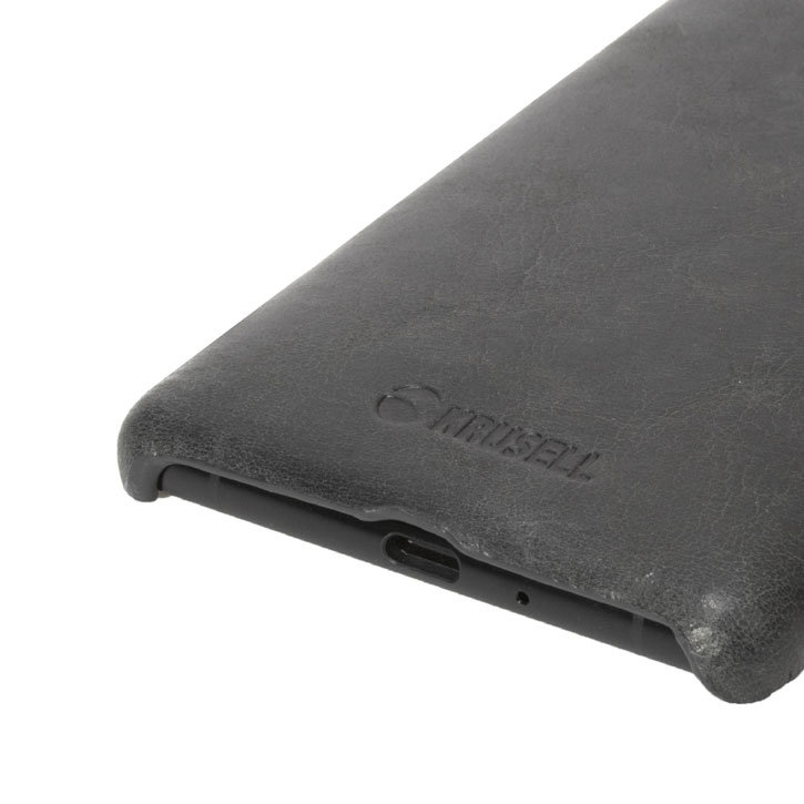 Coque Sony Xperia XZ2 Compact Krusell Sunne en cuir véritable – Noire