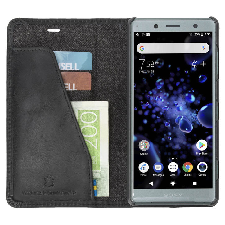 Krusell Sunne 2 Card Sony Xperia XZ2 Compact Folio Wallet Case - Black