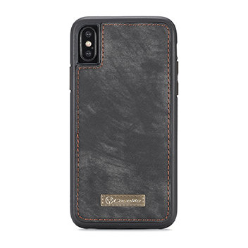 Luxury Apple iPhone X Leather-Style 3-in-1 Wallet Case - Black