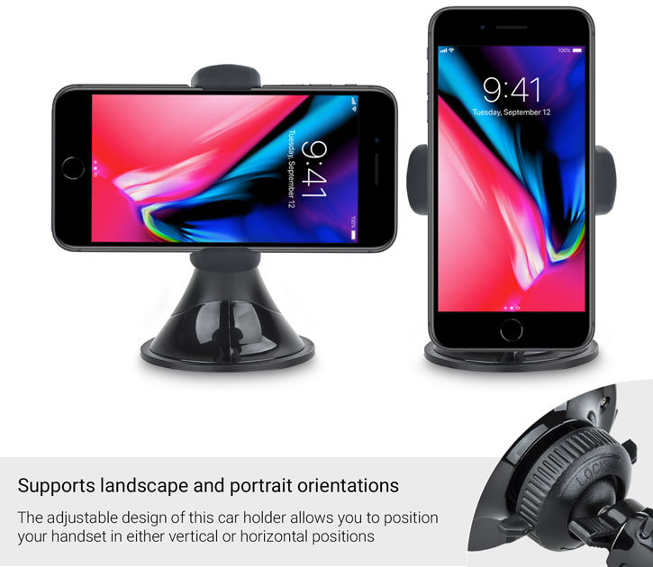 iPhone 8 Qi Wireless Charging Windscreen / Dash Car Holder