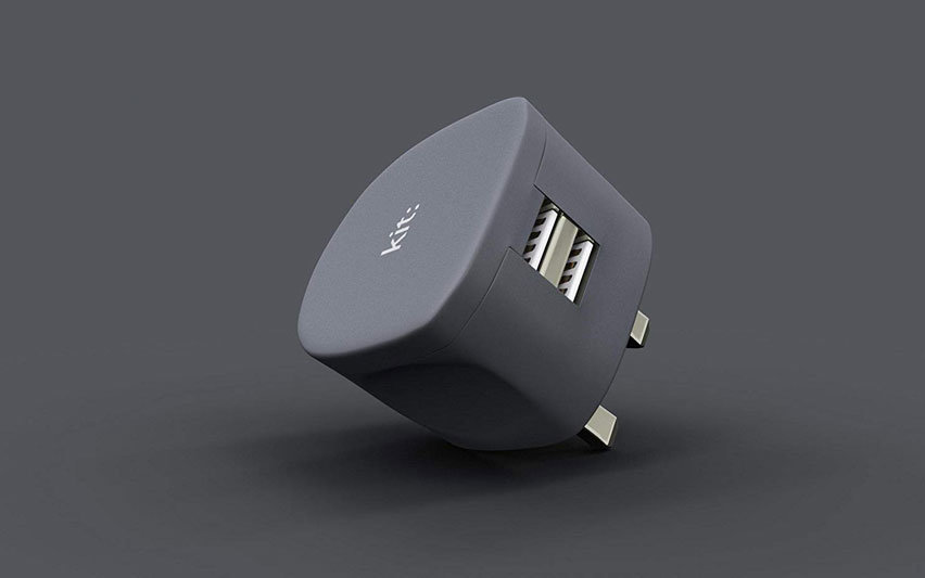 Kit Fresh High Power 3.4A Dual USB Mains Charger - Black 
