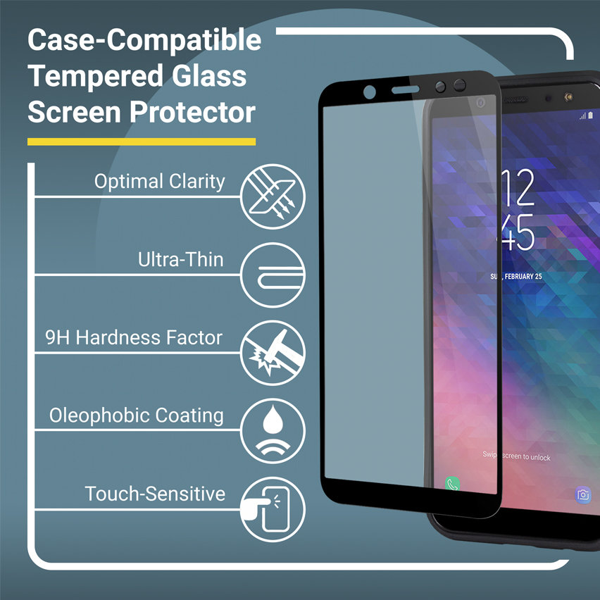 Olixar Sentinel Samsung Galaxy A6 2018 Case and Glass Screen Protector