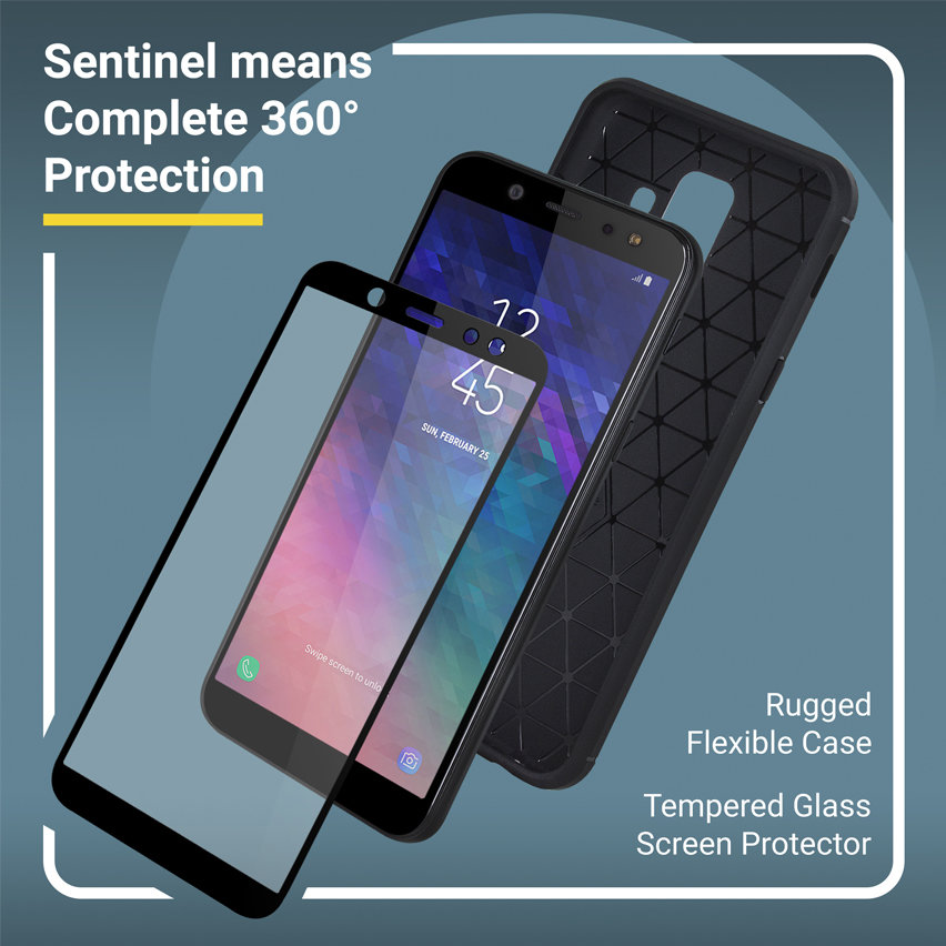 Olixar Sentinel Samsung Galaxy A6 2018 Case and Glass Screen Protector