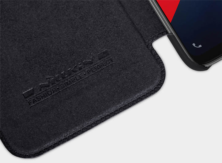 Nilkin Qin Series Genuine Leather OnePlus 6 Wallet Case - Black