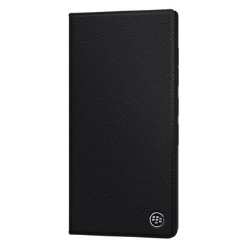 Official BlackBerry KEY2 Genuine Leather Flip Case - Black
