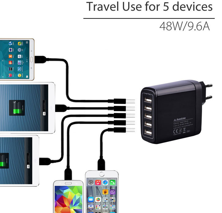 Avantree Power Trek 5 USB Mains Charger Black EU Mains Mains Charger LG C1100, L1100, U8110, 8120 & 7050