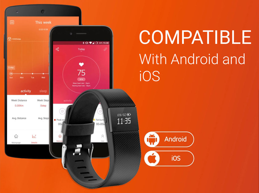 Acme Fitness Activity Tracker mit Display für iOS und Android