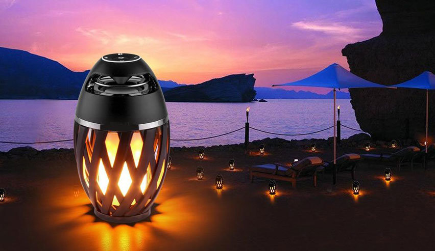 LED Flame Effect Waterproof Bluetooth Speaker