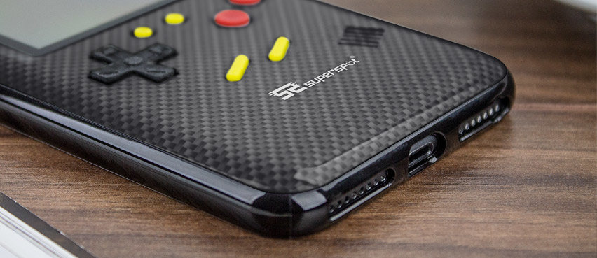 SuperSpot iPhone 8 Plus Retro Game Case - Carbon Black