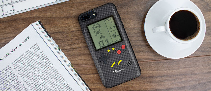 SuperSpot iPhone 8 Plus Retro Game Case - Carbon Black