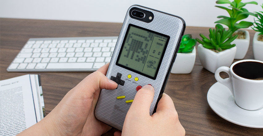 SuperSpot iPhone 8 Plus Retro Game Case - Carbon White