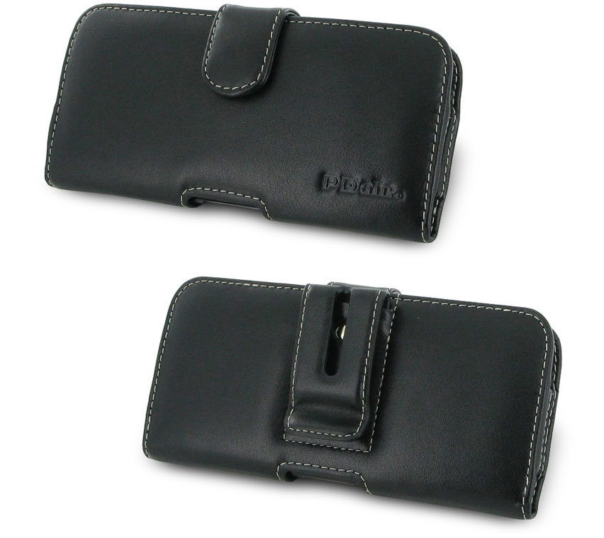 PDair BlackBerry KEY2 Leather Horizontal Pouch Case - Black