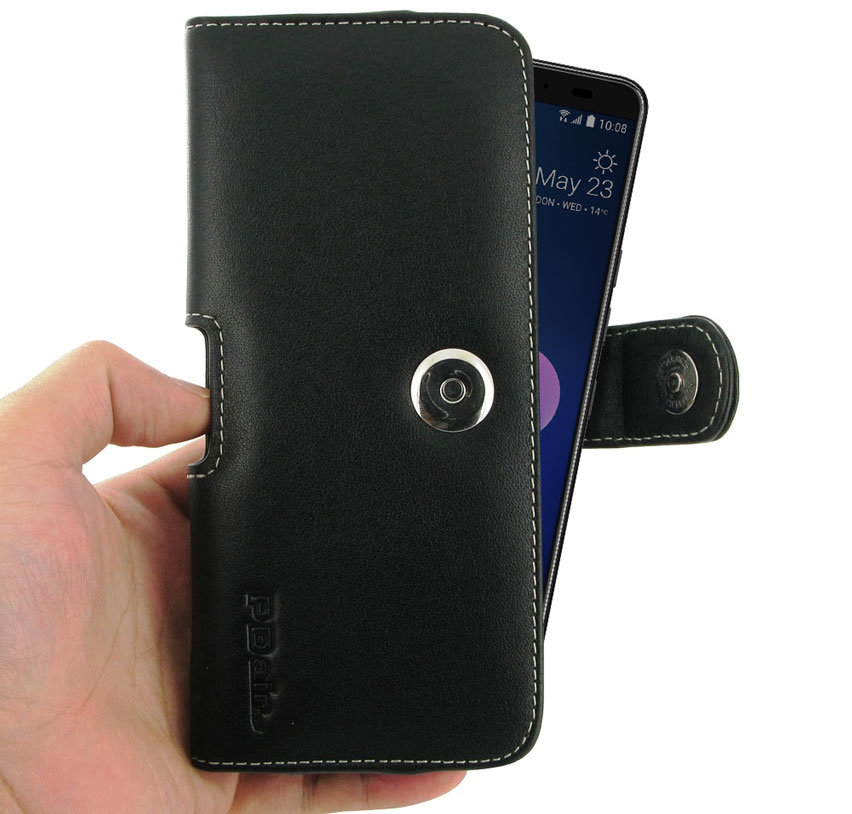 PDair HTC U12 Plus Leather Horizontal Pouch Case - Black