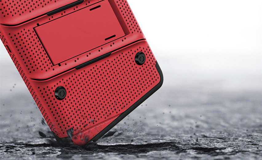 Zizo Bolt Series Samsung Galaxy Note 9 Tough Case & Belt Clip - Red