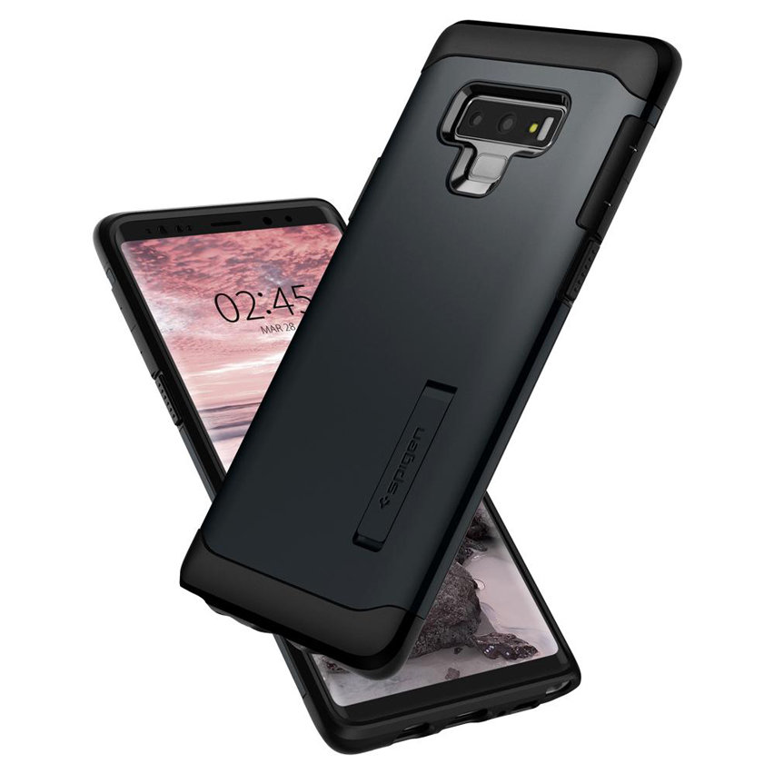 Coque Samsung Galaxy Note 9 Spigen Slim Armor – Noire Métal