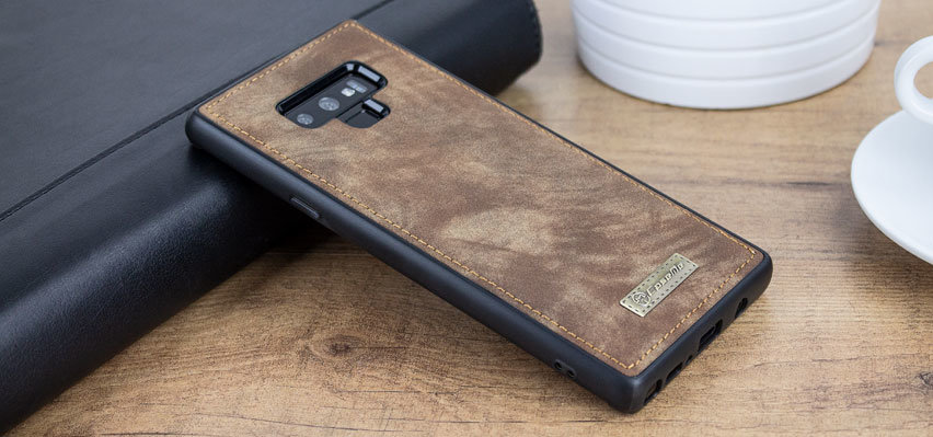 Luxury Samsung Galaxy Note 9 Leather-Style 3-in-1 Wallet Case - Tan