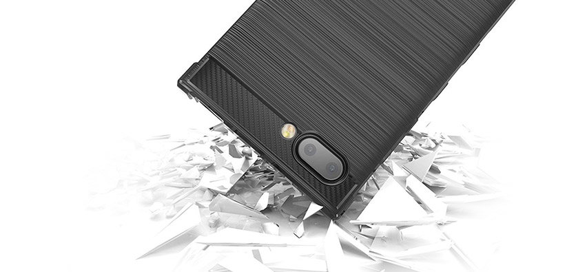 Coque BlackBerry KEY2 Caseflex fibre de carbon – Noire