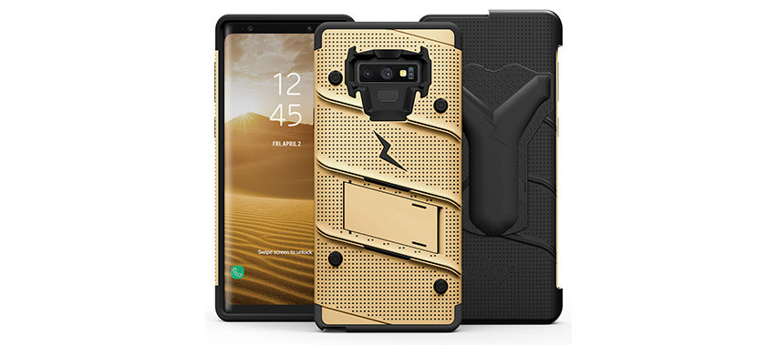 Zizo Bolt Series Samsung Galaxy Note 9 Tough Case & Belt Clip - Gold