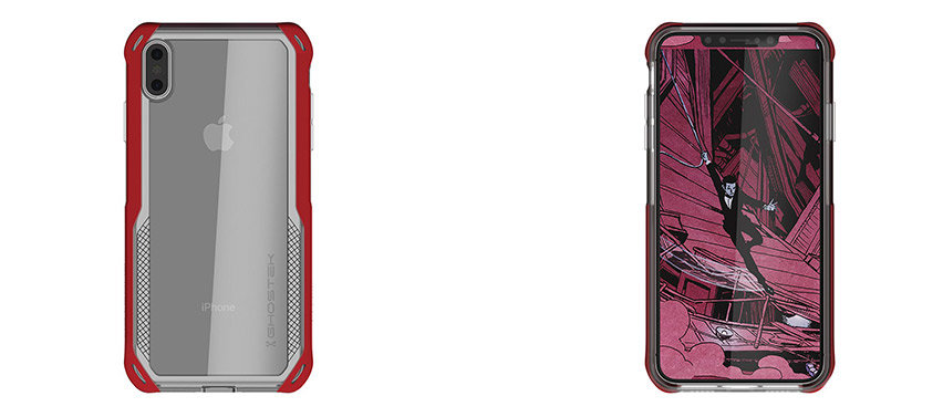 Coque iPhone XS Ghostek Cloak 4 – Coque robuste – Rouge / transparent