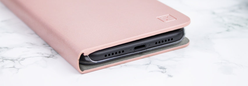 Olixar Leather-Style iPhone XR Wallet Stand Case - Rose Gold