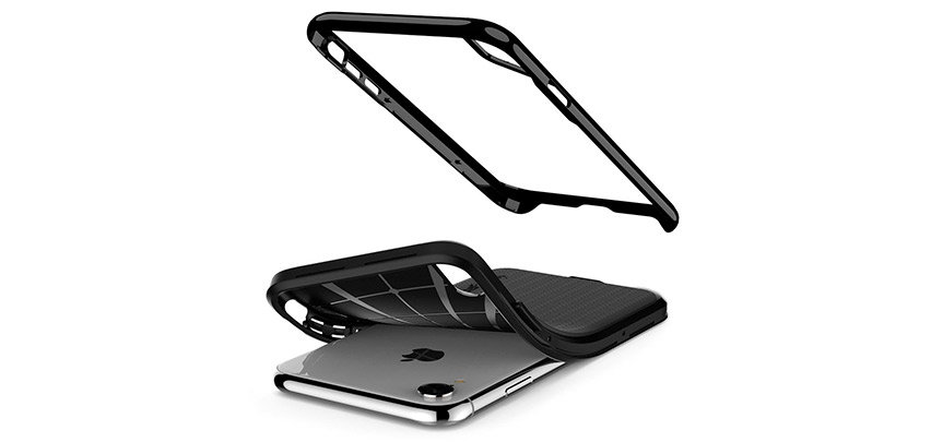 Coque iPhone XR Spigen Neo Hybrid – Fine & protectrice – Jet Black