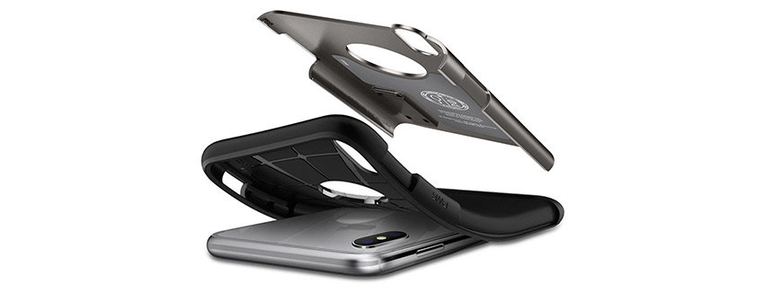 Spigen Slim Armor iPhone XS Deksel - Gunmetal 