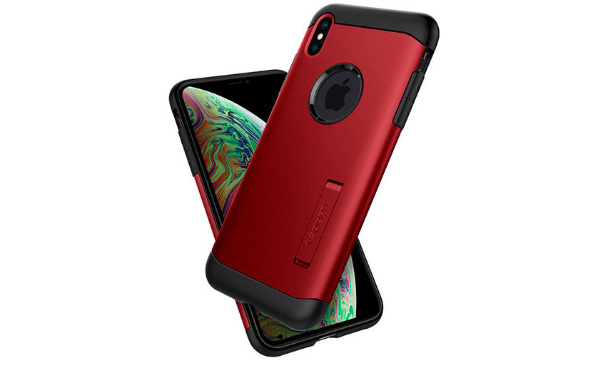 Spigen Slim Armor iPhone XS Tough Case - Merlot Red