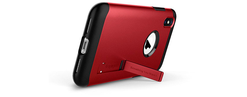 Spigen Slim Armor iPhone XS Tough Case - Merlot Red