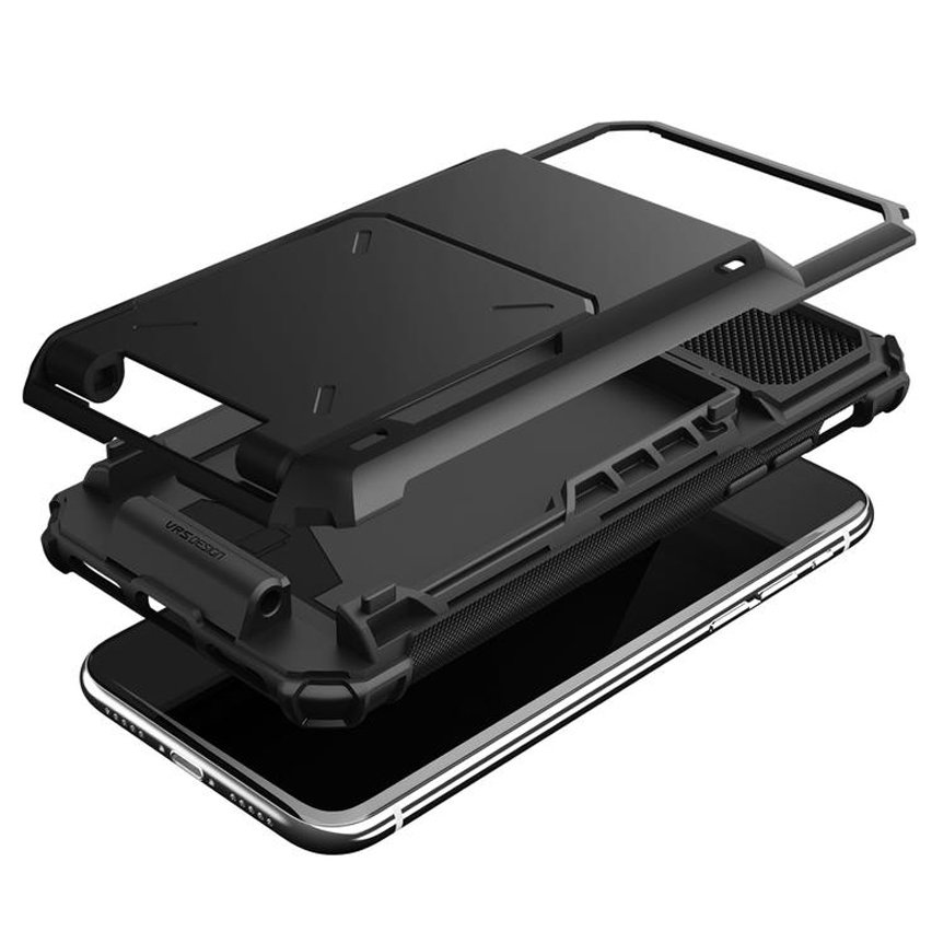 VRS Design Damda Folder iPhone XS Case - Metal Black