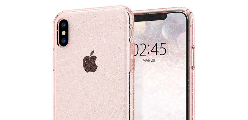 Coque iPhone XS Max Spigen Liquid Crystal Glitter – Quartz rose