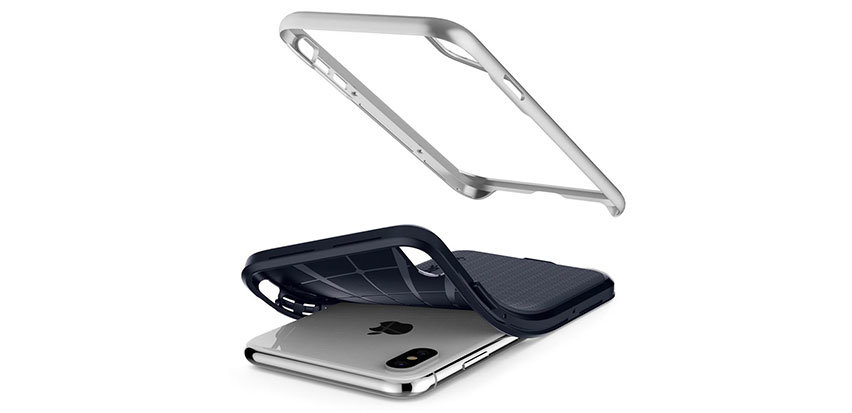 Spigen Neo Hybrid iPhone XS Plus Case - Satin Silver