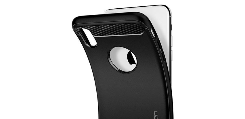 Spigen Rugged Armor iPhone XS Plus Tough Carbon Case - Matte Black