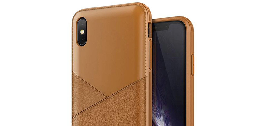 VRS Design Leather Fit Label iPhone XS Max Case - Brown