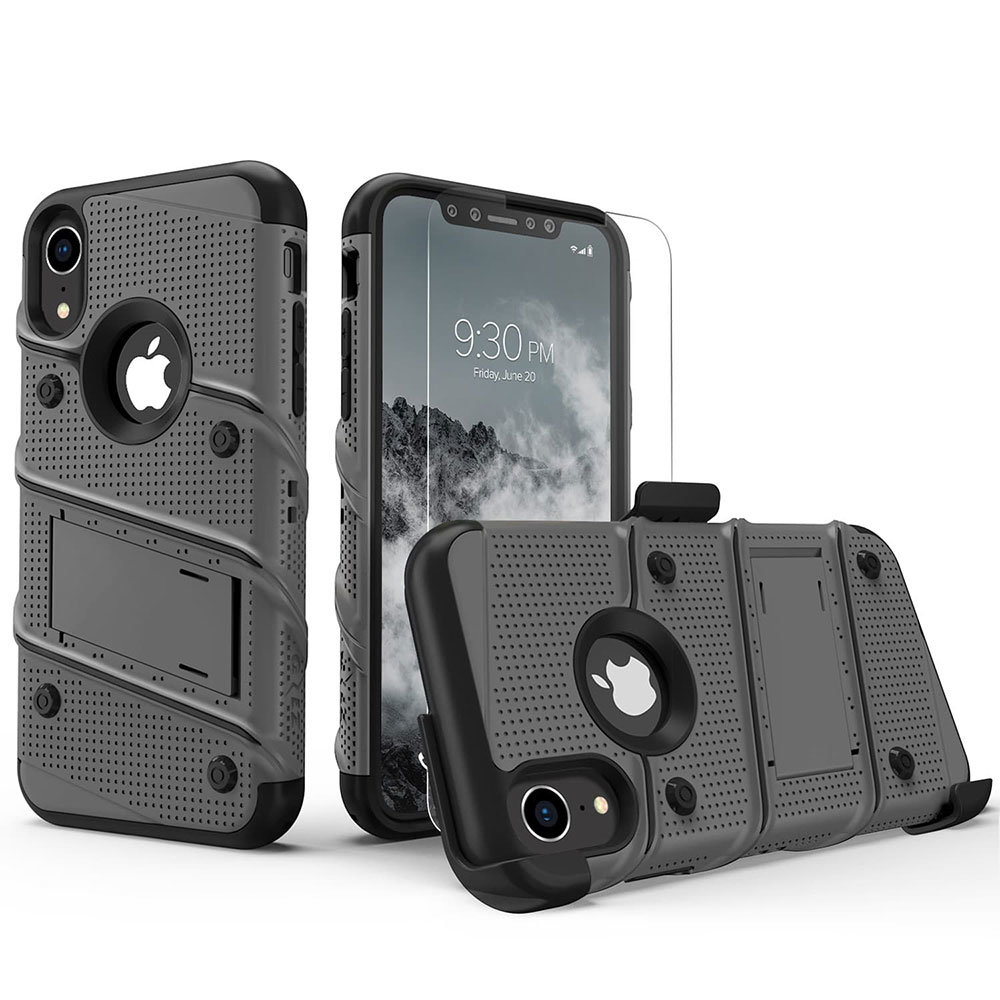 Zizo Bolt iPhone XR Tough Case & Screen Protector - Black