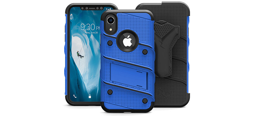 Zizo Bolt iPhone XR Tough Case & Screen Protector - Blue / Black