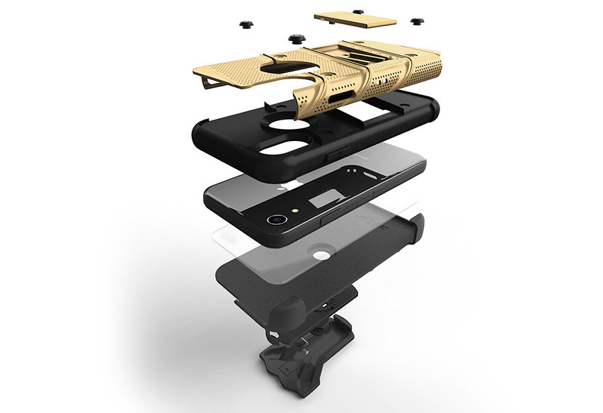 Zizo Bolt iPhone XR Tough Case & Screen Protector - Gold / Black
