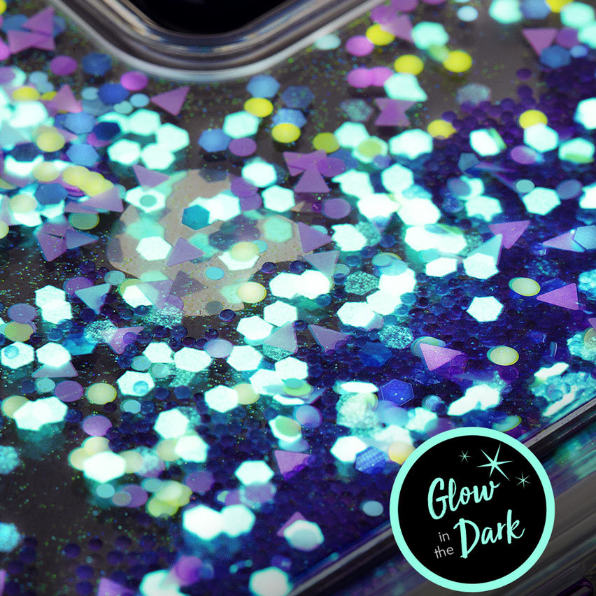 Coque iPhone XR Case-Mate Waterfall Glow Glitter – Lueur violette
