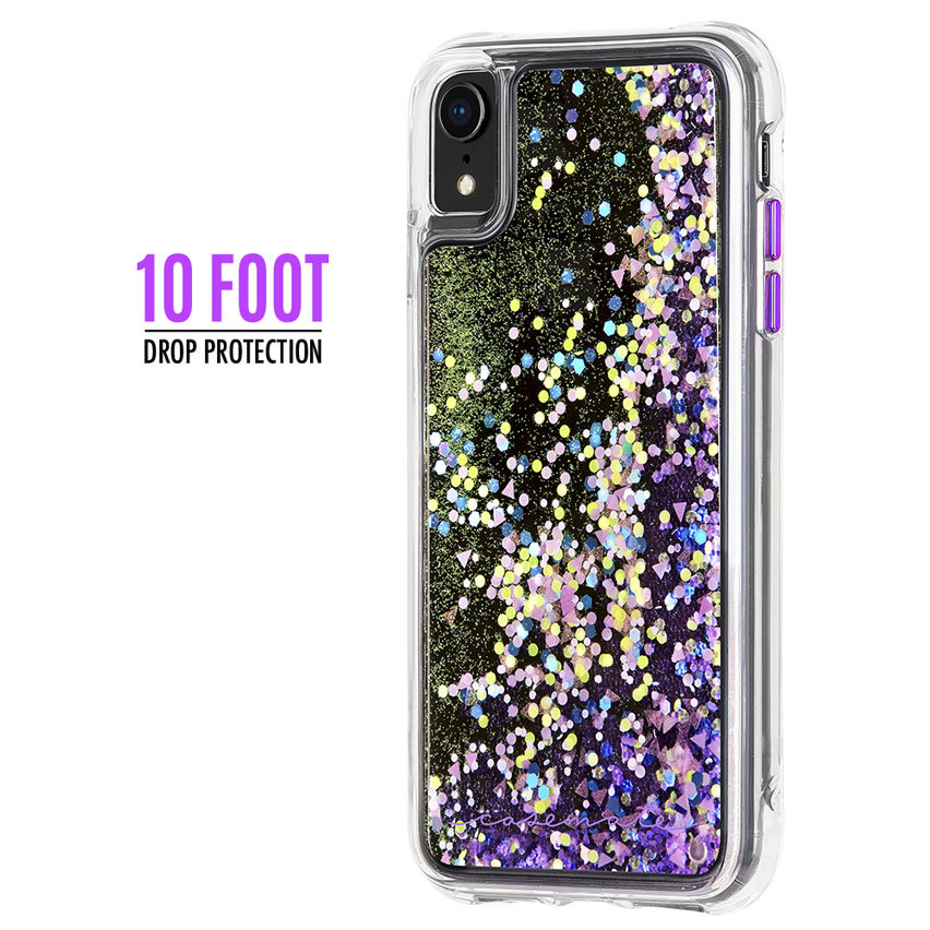 Case-Mate iPhone XR Waterfall Glow Glitter Case - Purple Glow