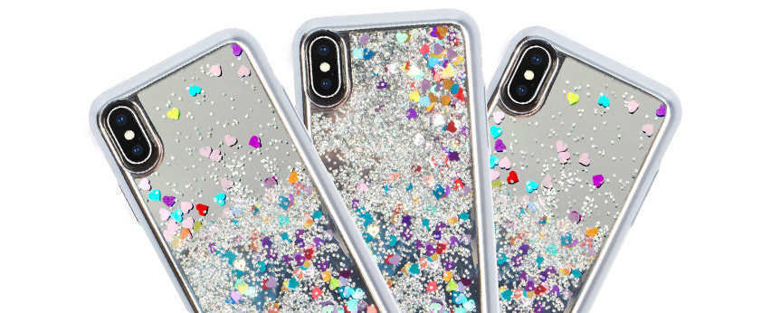 Zizo ZV Glitter Star Design iPhone XS Max Case - Silver