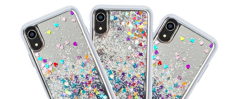 Zizo ZV Glitter Star Design iPhone XR Case - Silver