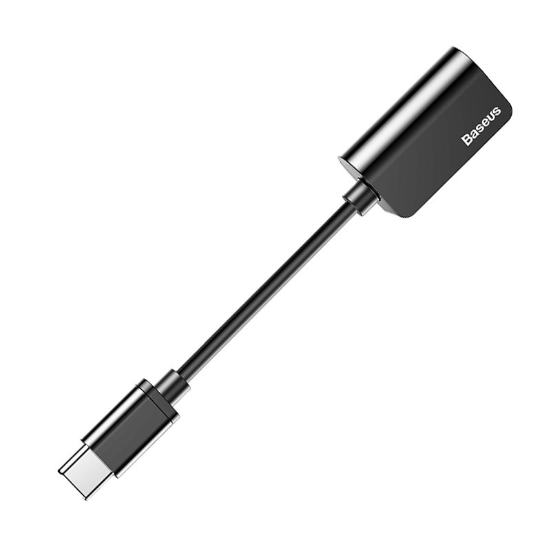 Baseus USB-C To USB-C & 3.5mm Audio Aux Adapter - Black