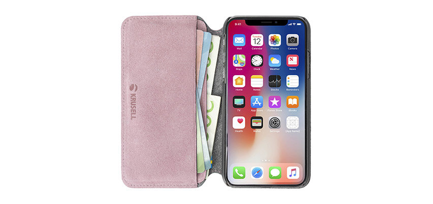Krusell Broby 4 Card iPhone XR Slim Wallet Case - Pink