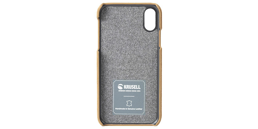 Coque iPhone XR Krusell Broby – Coque en cuir véritable – Cognac