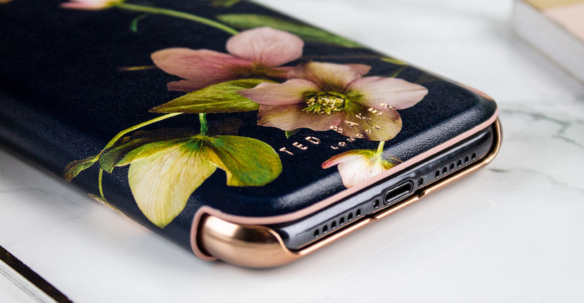 Coque iPhone XR Ted Baker avec rabat et miroir – Arboretum