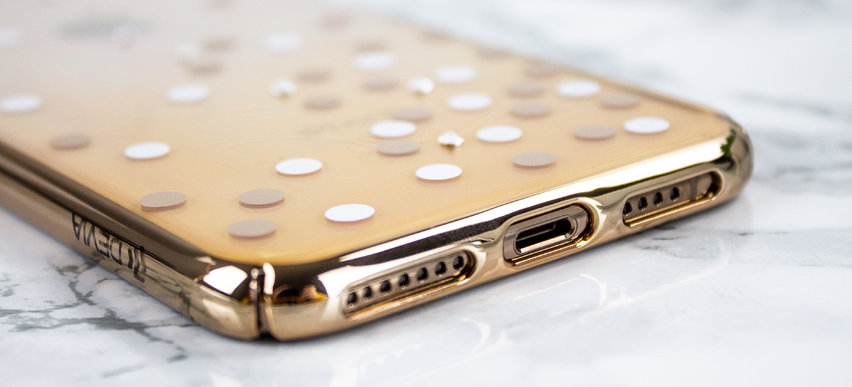 Unique Polka 360 Case iPhone XS Max Case - Gold / Clear